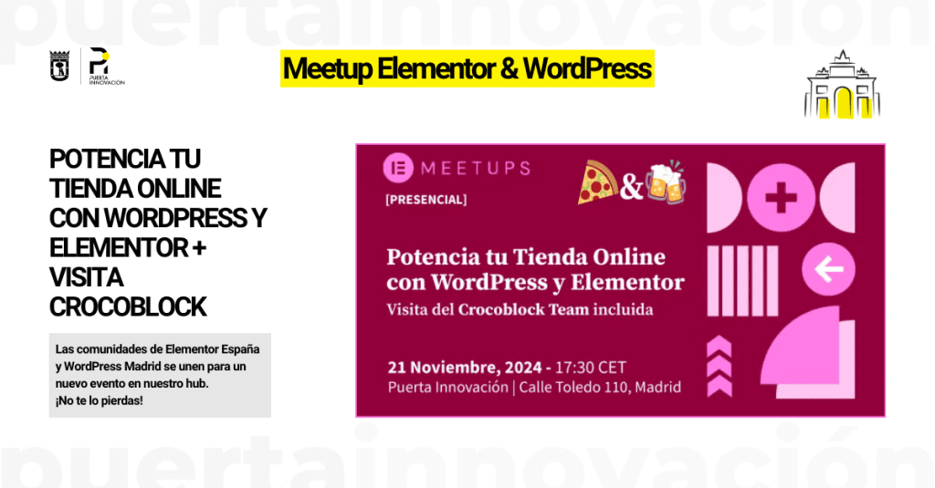 Meetup Elementor & WordPress Potencia tu tienda online con WordPress y Elementor + Visita Crocoblock